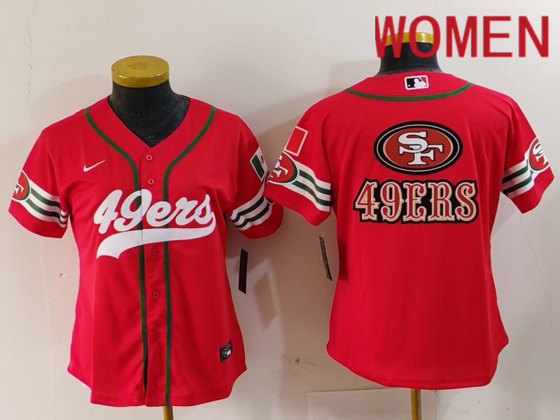 Women San Francisco 49ers Blank Red Mexican Joint Name 2024 Nike Limited NFL Jersey style 7